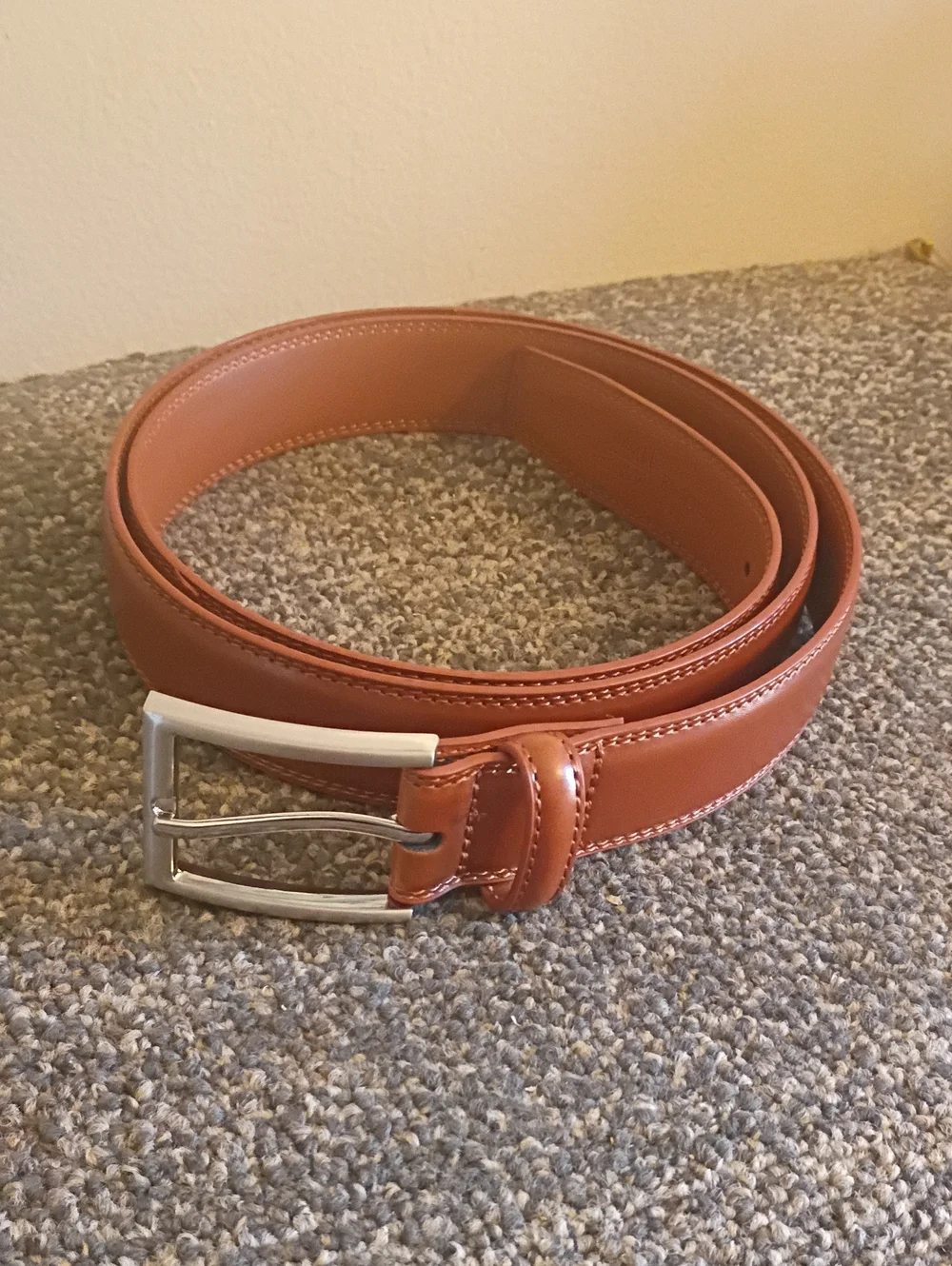 Men's Leather Dress Belt in Brown